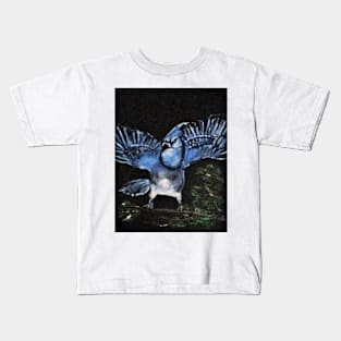 Angry Blue Jay Kids T-Shirt